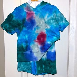 Tie Dye Short sleeved- sweatshirt and shorts set